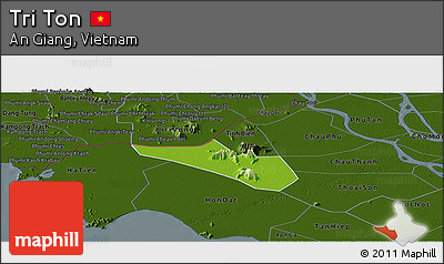 Physical Panoramic Map of Tri Ton, darken