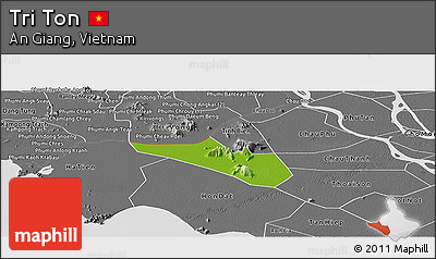 Physical Panoramic Map of Tri Ton, desaturated