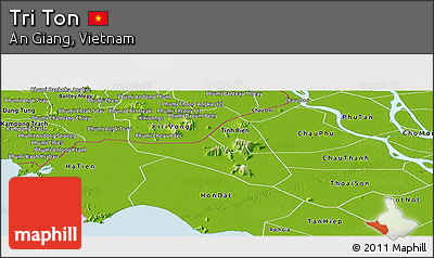 Physical Panoramic Map of Tri Ton