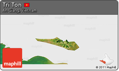 Satellite Panoramic Map of Tri Ton, single color outside