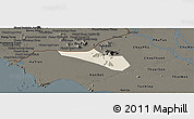 Shaded Relief Panoramic Map of Tri Ton, darken