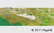 Shaded Relief Panoramic Map of Tri Ton, satellite outside