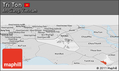 Silver Style Panoramic Map of Tri Ton