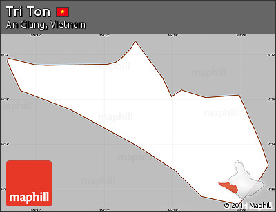 Gray Simple Map of Tri Ton, cropped outside