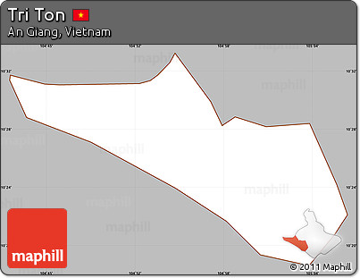 Gray Simple Map of Tri Ton, cropped outside