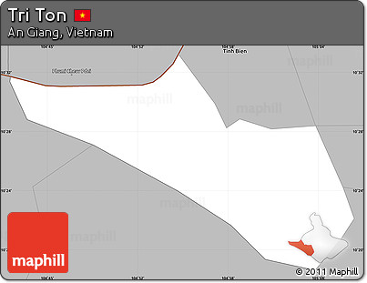 Gray Simple Map of Tri Ton