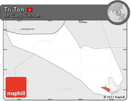Silver Style Simple Map of Tri Ton