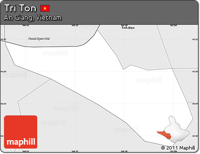 Silver Style Simple Map of Tri Ton