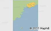 Savanna Style 3D Map of Ba Ria - Vung Tau, single color outside