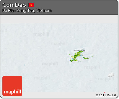 Physical 3D Map of Con Dao, lighten