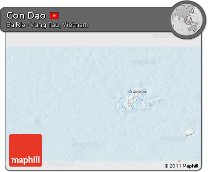 Silver Style 3D Map of Con Dao