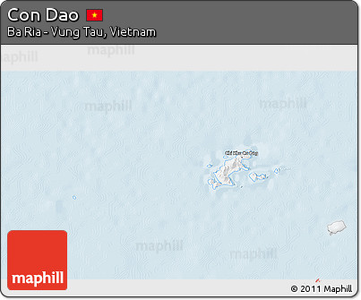 Silver Style 3D Map of Con Dao