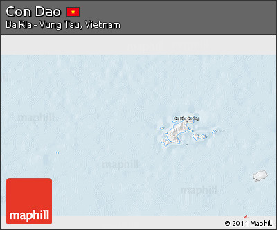 Silver Style 3D Map of Con Dao