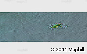 Satellite Panoramic Map of Con Dao, semi-desaturated