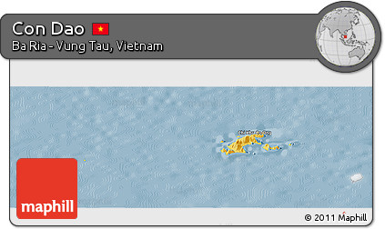 Savanna Style Panoramic Map of Con Dao