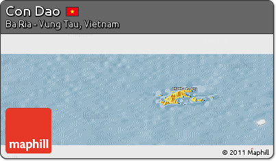 Savanna Style Panoramic Map of Con Dao