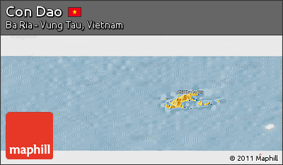 Savanna Style Panoramic Map of Con Dao