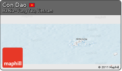 Silver Style Panoramic Map of Con Dao, single color outside