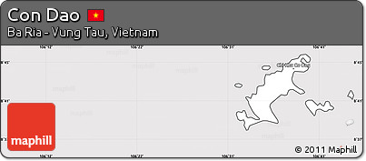 Silver Style Simple Map of Con Dao, cropped outside