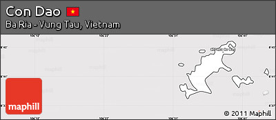 Silver Style Simple Map of Con Dao, cropped outside