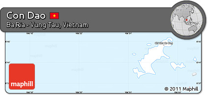 Silver Style Simple Map of Con Dao