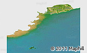 Satellite Panoramic Map of Ba Ria - Vung Tau, single color outside
