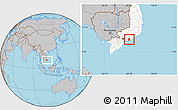 Gray Location Map of Xuyen Moc, highlighted country