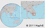 Gray Location Map of Xuyen Moc, highlighted parent region, within the entire country