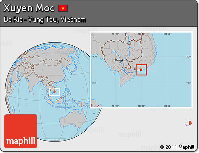 Gray Location Map of Xuyen Moc, highlighted parent region