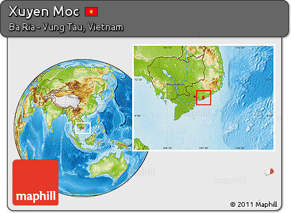Physical Location Map of Xuyen Moc