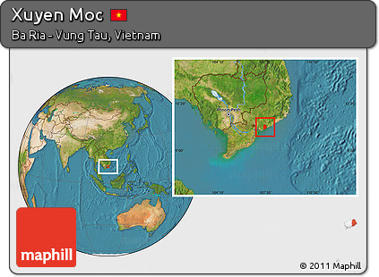Satellite Location Map of Xuyen Moc