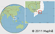 Savanna Style Location Map of Xuyen Moc, highlighted country, highlighted parent region