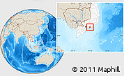 Shaded Relief Location Map of Xuyen Moc, highlighted country