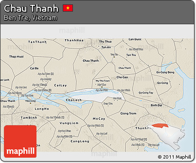 Classic Style 3D Map of Chau Thanh