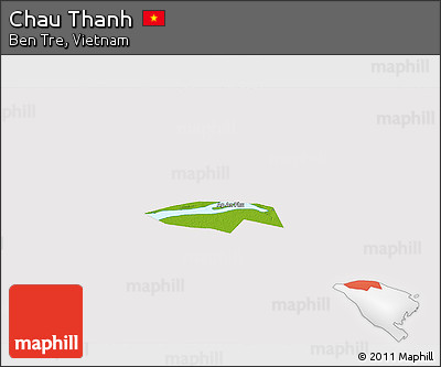 Physical 3D Map of Chau Thanh, cropped outside