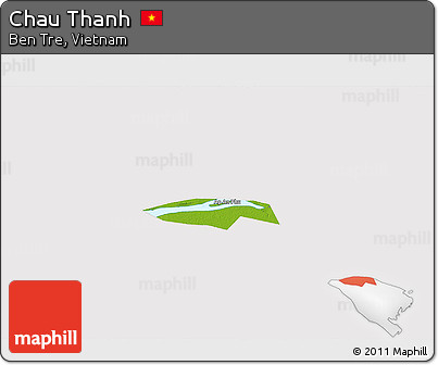 Physical 3D Map of Chau Thanh, cropped outside