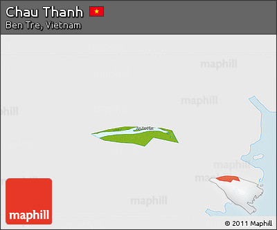 Physical 3D Map of Chau Thanh, single color outside
