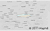 Shaded Relief 3D Map of Chau Thanh, desaturated