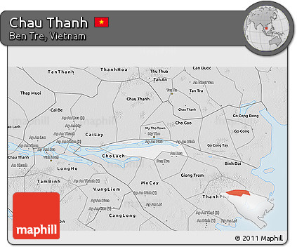 Silver Style 3D Map of Chau Thanh