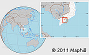 Gray Location Map of Chau Thanh, highlighted country