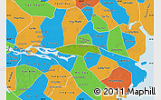 Physical Map of Chau Thanh, political outside