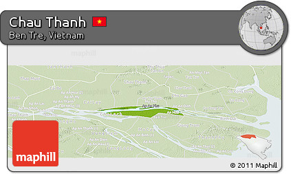 Physical Panoramic Map of Chau Thanh, lighten