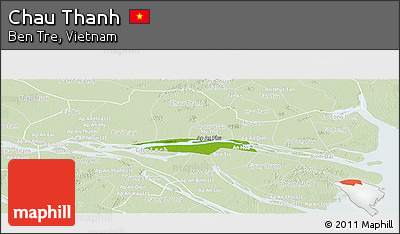 Physical Panoramic Map of Chau Thanh, lighten