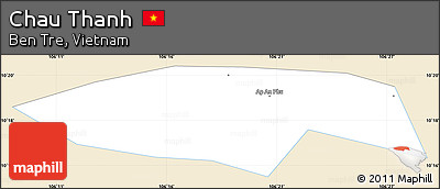 Classic Style Simple Map of Chau Thanh, single color outside