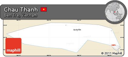 Classic Style Simple Map of Chau Thanh, single color outside