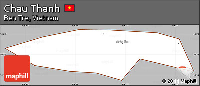 Gray Simple Map of Chau Thanh, cropped outside