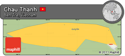 Savanna Style Simple Map of Chau Thanh, single color outside