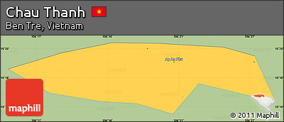Savanna Style Simple Map of Chau Thanh, single color outside