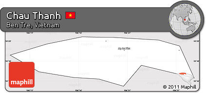 Silver Style Simple Map of Chau Thanh, cropped outside