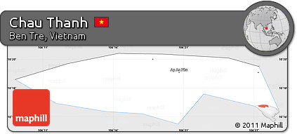 Silver Style Simple Map of Chau Thanh, single color outside